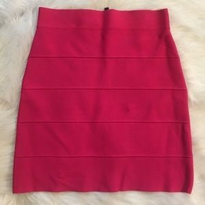 BCBGMaxAzria Hot Pink Simone Bandage Midi Skirt